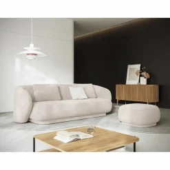 Canapé Linden 3 Chenille Places beige - 204x102x72 cm