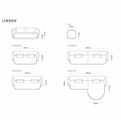 Canapé Linden 3 Chenille Places gris foncé - 204x102x72 cm