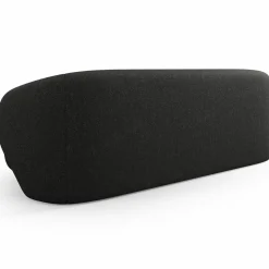 Canapé Linden 3 Chenille Places noir - 204x102x72 cm