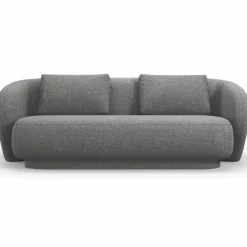 Canapé Linden Chenille 2 Places gris foncé - 169x102x72 cm