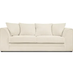 Canapé Quince Velours côtelé 3 Places beige clair - 182x92x80 cm