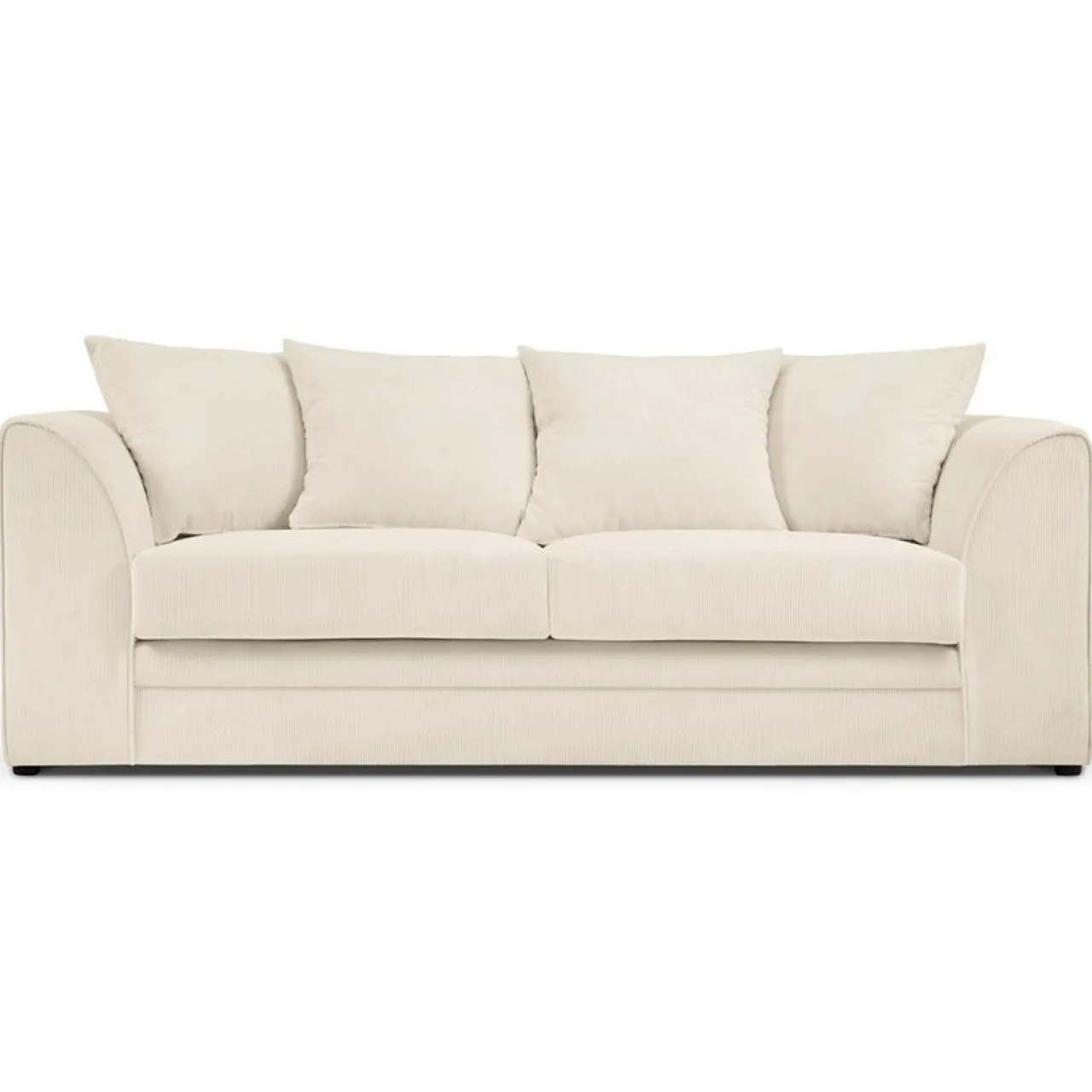 Canapé Quince Velours côtelé 3 Places beige clair - 182x92x80 cm