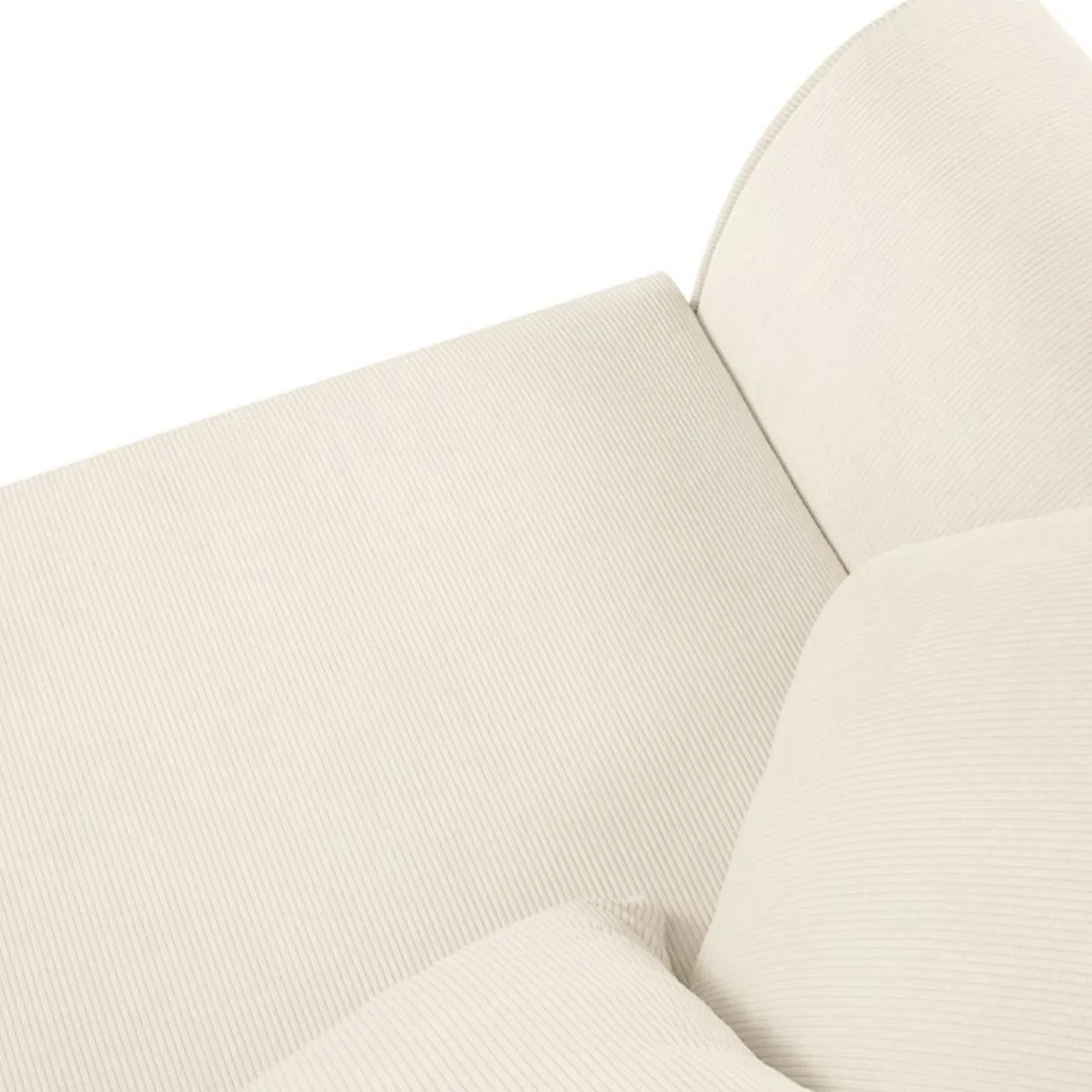 Canapé Quince Velours côtelé 3 Places beige clair - 182x92x80 cm