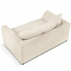 Canapé Quince Velours côtelé 2 Places beige clair - 150x92x80 cm