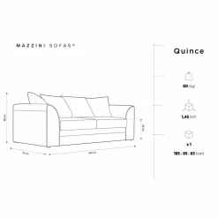 Canapé Quince Velours côtelé 3 Places vert - 182x92x80 cm