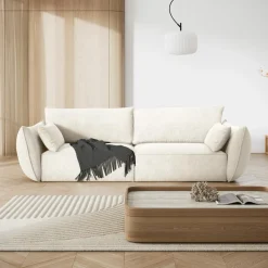 Canapé Vanda 3 Places beige clair - 208x100x85 cm