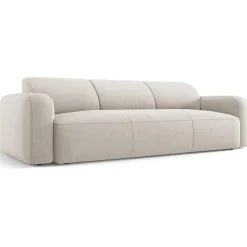 Canapé Velours Jasmin 3 Places beige - 235x95x72 cm