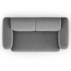 Canapé Velours Jasmin 2 Places gris - 170x95x72 cm