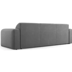 Canapé Velours Jasmin 3 Places gris - 235x95x72 cm