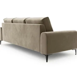Canapé Velours Madara beige - 222x102x90 cm