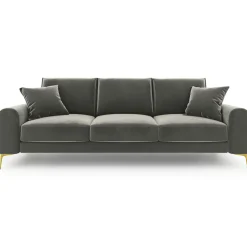 Canapé Velours Madara gris - 237x102x90 cm