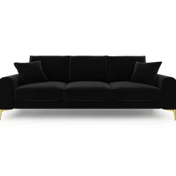 Canapé Velours Madara noir - 237x102x90 cm