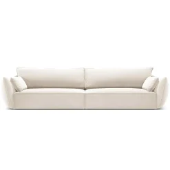 Canapé Velours Vanda 4 Places beige clair - 248x100x85 cm