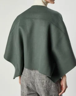 Cape 100% Laine Lou verte