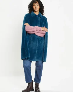 Cape en Fausse Fourrure Mimi bleue