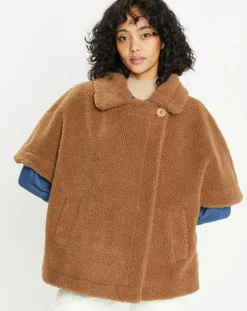 Cape en Fausse Fourrure marron