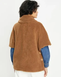 Cape en Fausse Fourrure marron