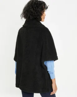 Cape réversible en Fausse Fourrure Mont noire