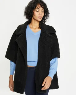 Cape réversible en Fausse Fourrure Mont noire