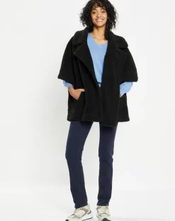 Cape réversible en Fausse Fourrure Mont noire