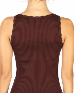 Caraco Vanessa en Laine mélangée rouge bordeaux