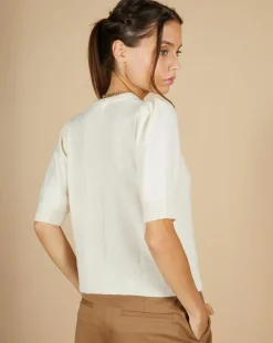 Cardigan 100% Cachemire Claire manches ballon écru