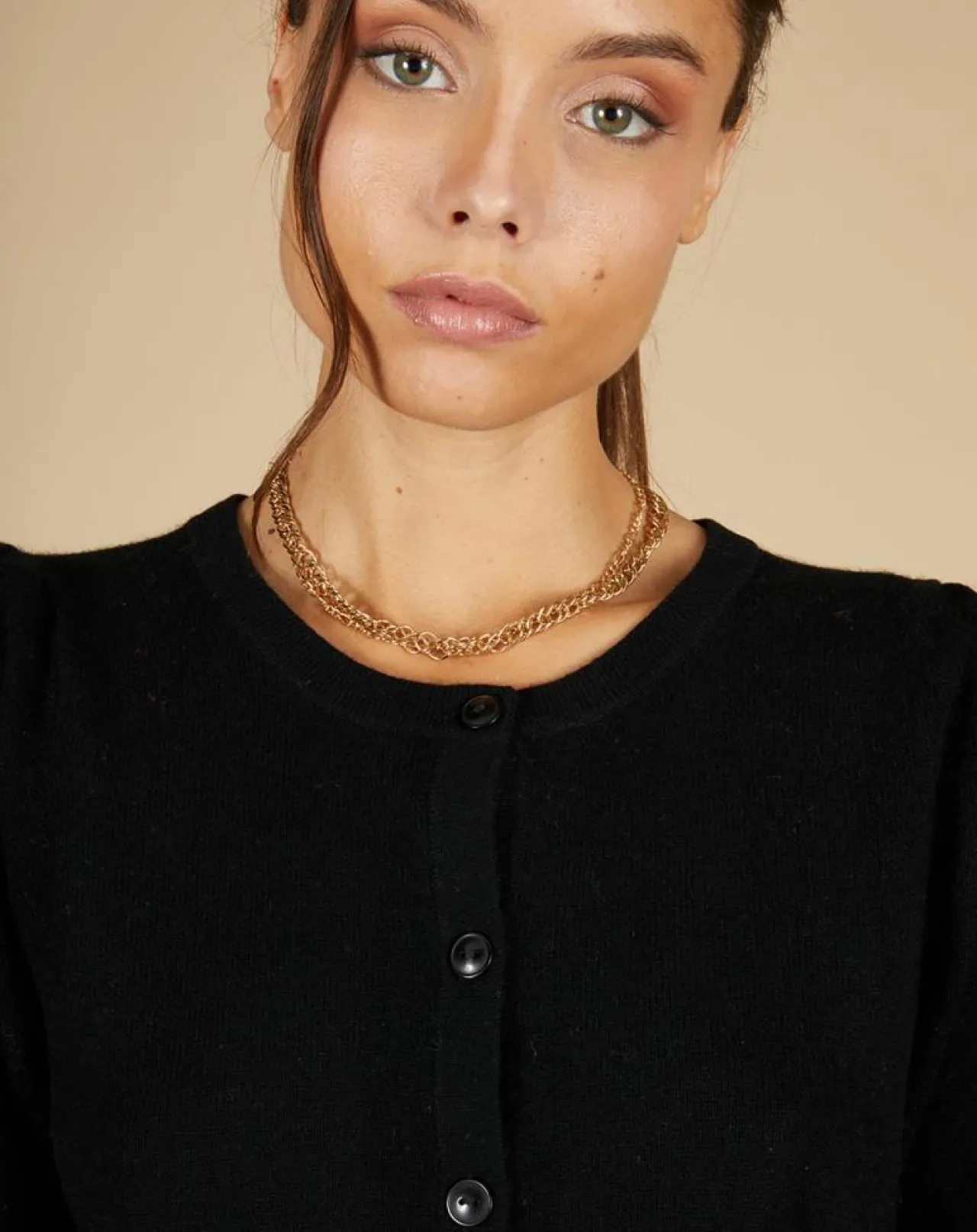 Cardigan 100% Cachemire Claire manches ballon noir