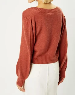 Cardigan 100% Cachemire Dimitri col V vieux rose