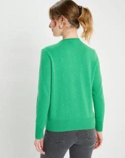 Cardigan 100% Cachemire Zacao vert emeraude