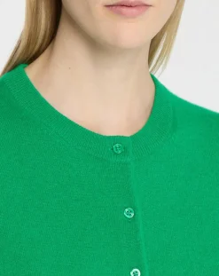 Cardigan 100% Cachemire Zacao vert emeraude