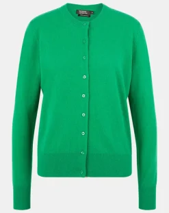 Cardigan 100% Cachemire Zacao vert emeraude
