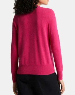 Cardigan 100% Cachemire Zacao col rond rose