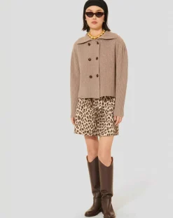 Cardigan 100% Laine Goldie noisette