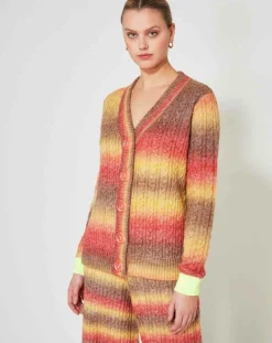 Cardigan Arc-en-ciel kaki