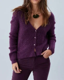 Cardigan Elsa aubergine
