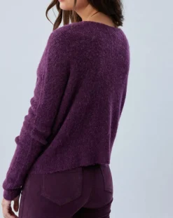 Cardigan Elsa aubergine