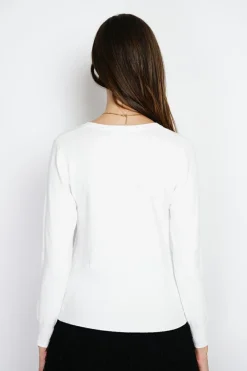 Cardigan en Cachemire mélangé ras de cou naturel