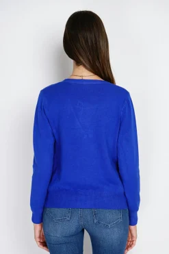 Cardigan en Cachemire mélangé col V royal