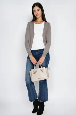 Cardigan en Cachemire mélangé col V taupe