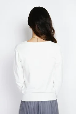 Cardigan en Cachemire mélangé col V naturel