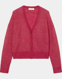 Cardigan en Laine & Alpaga mélangés framboise