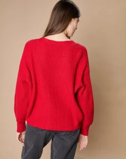 Cardigan en Laine & Cachemire mélangés Noémie rouge