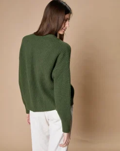 Cardigan en Laine & Cachemire mélangés Noémie kaki