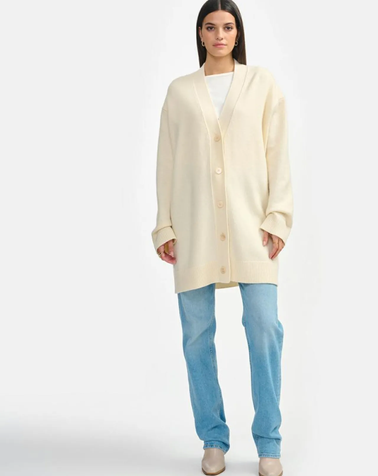 Cardigan en Laine & Coton Gadand natural