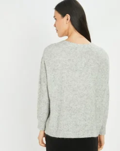 Cardigan en Laine & Mohair mélangés Basal à sequins gris