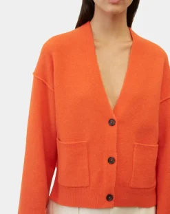Cardigan en Laine mélangée orange