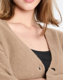 Cardigan en Laine mélangée marron clair