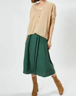 Cardigan en Lin & Coton Letrope latte