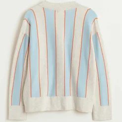 Cardigan en Maille de Coton Gemyr rayé gris/bleu