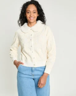 Cardigan Maille Dentelle ecru